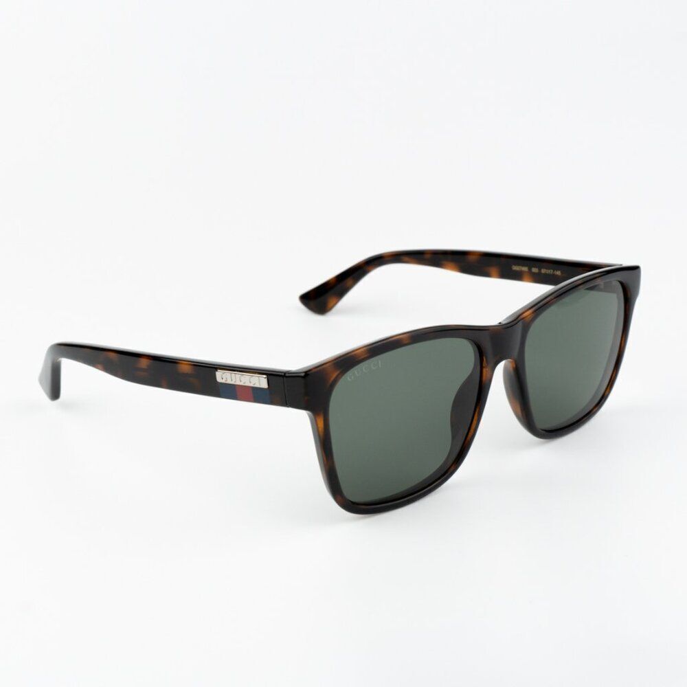 NEW Gucci GG0746S 003 Havana Green Rectangle Unisex Sunglasses